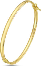 Load image into Gallery viewer, Italian 14k Yellow Gold 2.1mm Stackable Curved Bangle Bracelet, 7.5 Inch
