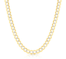 Load image into Gallery viewer, 10k Yellow Gold and White Gold 11.5mm Solid Two-Tone Curb Cuban Chain Necklace
