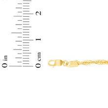 Load image into Gallery viewer, 10k Yellow Gold 2.5mm Solid Spiral Rope Multi Diamond Cut Chain Necklace
