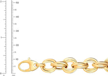 Load image into Gallery viewer, 14k Yellow Gold 11.8mm Double Round Cable Link Bracelet, 8 Inch
