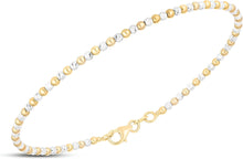Load image into Gallery viewer, Italian 14k Two-Tone Gold 2.1mm Alternating Bead Link Bracelet, 7 Inch
