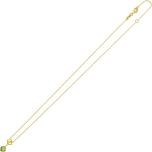 Load image into Gallery viewer, 14k Yellow Gold Natural Gemstone Clover Charm Adjustable Chain Necklace, 16 Inch-18" (Swiss Blue Topaz, Garnet, Amethyst, Citrine or Peridot)
