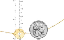 Load image into Gallery viewer, 14k Yellow Gold 13.5mm North Star Disc Charm Link Bracelet, Adjustable 6.25" - 7 Inch
