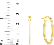 Load image into Gallery viewer, 14k Yellow Gold 28mm Oval Concentric Hoops Earrings
