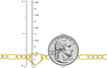 Load image into Gallery viewer, 14k Yellow Gold 17.4mm Open Heart Charm 4.5mm Lite Figaro Link Bracelet, 7 Inch
