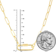 Load image into Gallery viewer, 14k Yellow Gold  Carabiner for Charms and Pendants 3.4mm Paperclip Chain Necklace, 18 Inch

