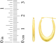 Load image into Gallery viewer, 14k Yellow Gold 11mm Textured Back to Back Hoop Earrings
