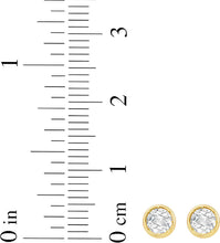 Load image into Gallery viewer, 14k Yellow Gold 5mm Round Birthstone Stud Earrings (Garnet, Amethyst, Aquamarine, White Topaz, Emerald, Moonstone, Ruby, Peridot, Blue Sapphire, Pink Sapphire, Citrine, Sky Blue Topaz)
