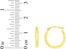 Load image into Gallery viewer, 14k Yellow Gold 15mm Polished Diamond Cut Back to Back Hoop Earrings
