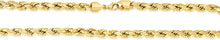 Load image into Gallery viewer, 10k Yellow Gold 8mm Diamond Cut Hollow Rope Chain Necklace
