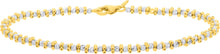 Load image into Gallery viewer, Italian 14k Two-Tone Gold 2.4mm Alternating Bead Link Bracelet, 7 Inch

