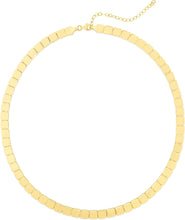 Load image into Gallery viewer, 14k Yellow Gold 6mm Brick Cube Link Chain Necklace, Extendable 16 to 18 Inch
