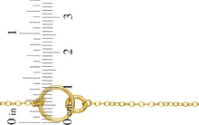 Load image into Gallery viewer, 14k Yellow Gold 10.4mm Interlocking Circles Charm Bracelet, Adjustable 6.5 Inch-7.5"
