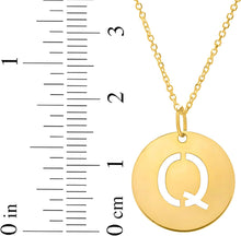 Load image into Gallery viewer, 14k Yellow Gold 0.6&quot; Disc Alphabet Letter A - Z Initial Charm Pendant with Extendable Adjustable Chain Necklace
