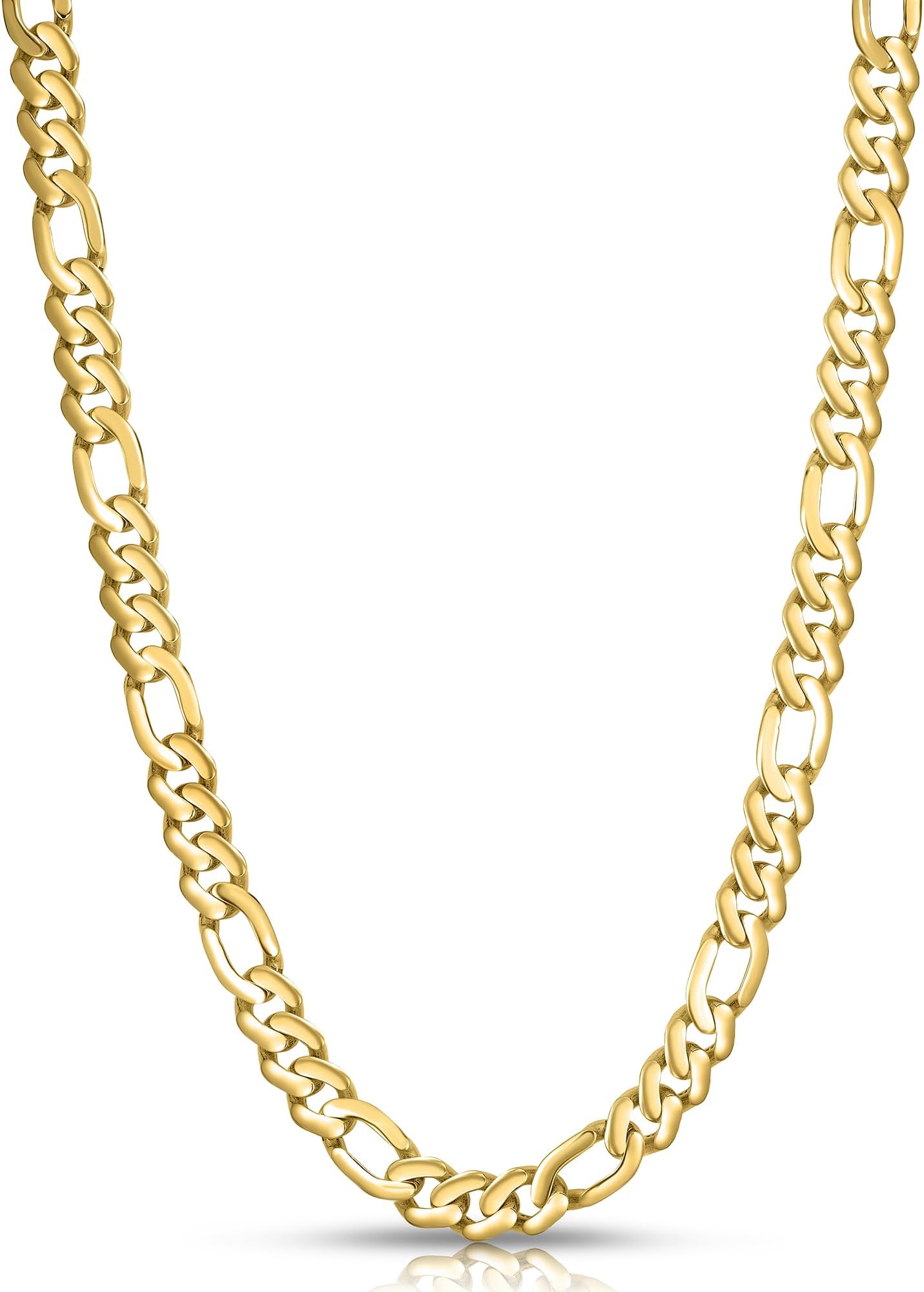 10k Yellow Gold 9mm Lite Figaro Monaco Link Chain Necklace