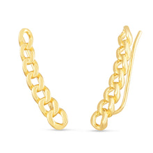 Load image into Gallery viewer, 14k Yellow Gold 22mm Climber Curb Earrings
