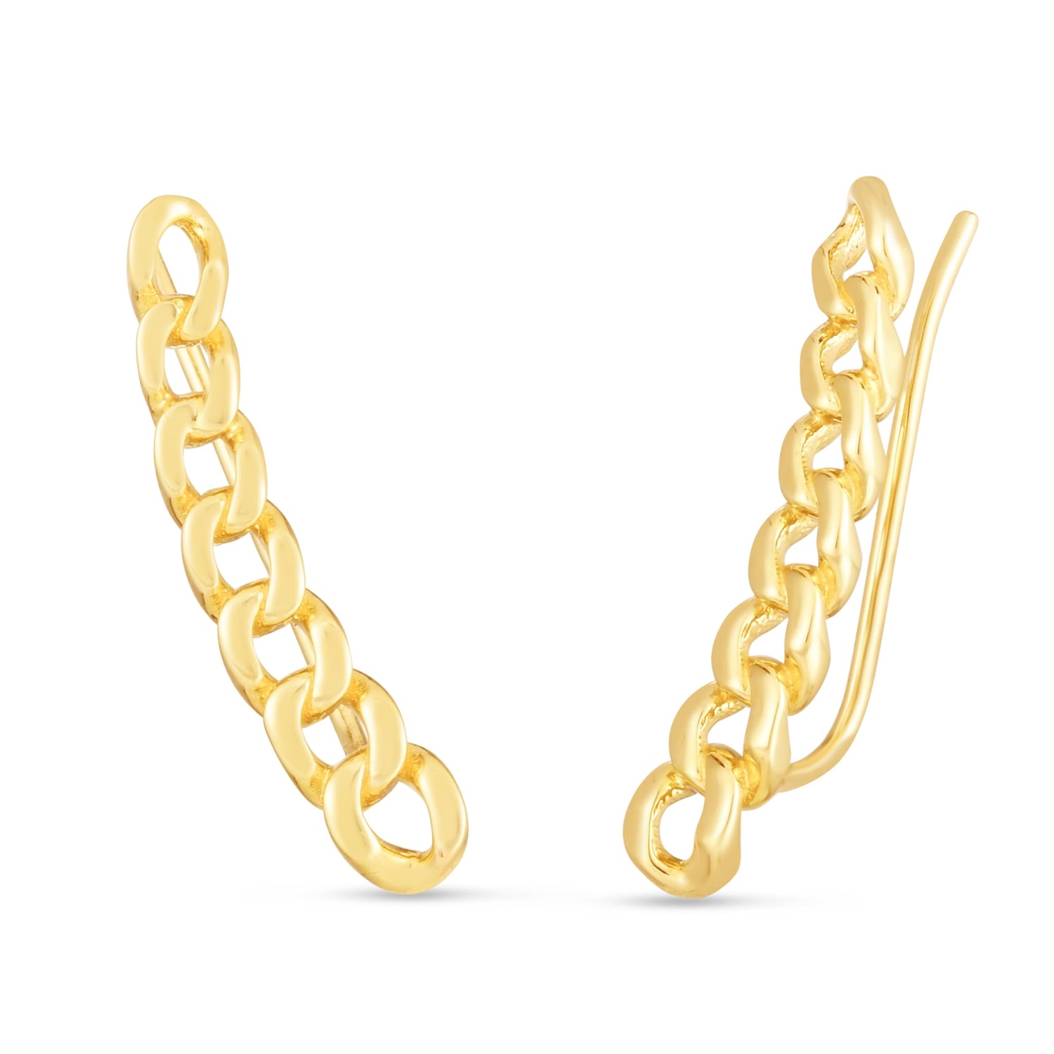 14k Yellow Gold 22mm Climber Curb Earrings
