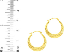 Load image into Gallery viewer, 14k Yellow Gold 20mm Milgrain Twist Back to Back Hoop Earrings
