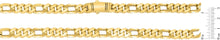 Load image into Gallery viewer, 10k Yellow Gold 9mm Lite Figaro Monaco Link Chain Necklace
