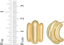 Load image into Gallery viewer, 14k Yellow Gold 19mm Triple Bar Half Hoop Earrings
