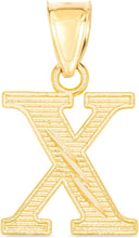 Load image into Gallery viewer, 10k Yellow Gold 0.45&quot; Personalized Lighting Alphabet Letter A - Z Initial Charm Pendant with optional Extendable Chain Necklace
