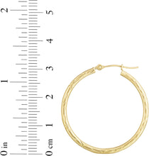 Load image into Gallery viewer, 14k Yellow Gold 2mm Diamond Cut Tube Hoop Earrings
