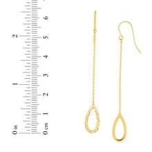 Load image into Gallery viewer, 14k Yellow Gold 64mm Diamond Cut Open Oval Drop Earrings
