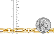 Load image into Gallery viewer, 14k Yellow Gold 8mm Lite Paperclip Figaro with Round Link Chain Necklace 18 Inch

