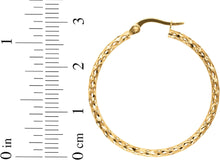 Load image into Gallery viewer, 10k Yellow Gold 31mm Round Circle Diamond Cut Hoop Earrings
