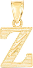 Load image into Gallery viewer, 10k Yellow Gold 0.45&quot; Personalized Lighting Alphabet Letter A - Z Initial Charm Pendant with optional Extendable Chain Necklace
