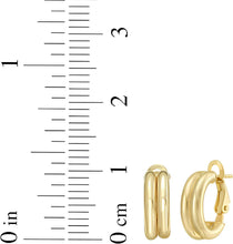 Load image into Gallery viewer, 14k Yellow Gold 10mm Double Row Hoop Earrings
