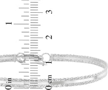Load image into Gallery viewer, 14k White Gold 3.6mm Sparkle Spring Bangle Bracelet, Adjustable 7 Inch-8"
