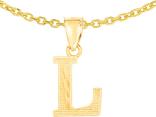 Load image into Gallery viewer, 10k Yellow Gold 0.45&quot; Personalized Lighting Alphabet Letter A - Z Initial Charm Pendant with optional Extendable Chain Necklace
