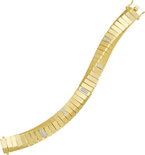 Load image into Gallery viewer, Italian .26cttw Diamond 14k Yellow Gold 13mm Piano Link Charm Bracelet, 7 Inch
