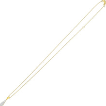 Load image into Gallery viewer, .16cttw Diamond 14k Yellow Gold 20mm Necktie Charm Pendant Adjustable Chain Necklace, 16 Inch-18"
