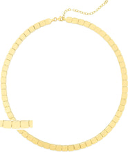 Load image into Gallery viewer, 14k Yellow Gold 6mm Brick Cube Link Chain Necklace, Extendable 16 to 18 Inch
