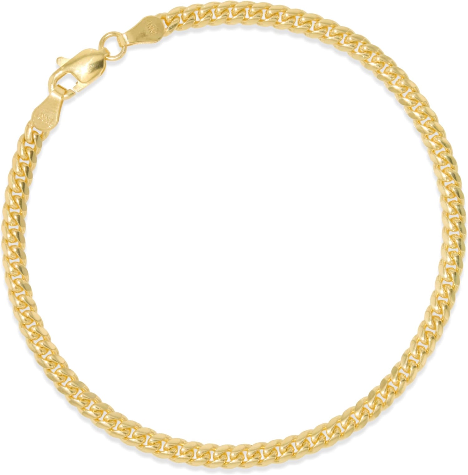 10k Yellow Gold 2.5mm Solid Miami Cuban Curb Bracelet