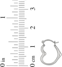 Load image into Gallery viewer, 10k Yellow Gold or White Gold 14mm Heart Hoop Earrings
