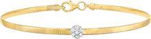 Load image into Gallery viewer, Italian .11cttw Diamond 14k Two-Tone Gold 2.4mm Omega Charm Bracelet, 7 Inch
