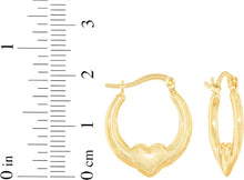 Load image into Gallery viewer, 10k Yellow Gold 20.5mm Polished Heart Hoop Earrings

