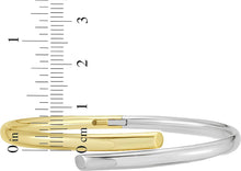 Load image into Gallery viewer, Italian 14k Two-Tone Gold 4mm Bypass Bangle Bracelet
