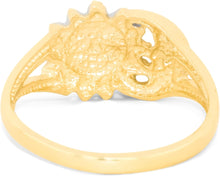 Load image into Gallery viewer, 10k Yellow Gold 10mm Sun and Moon Face Two-Tone Ring, Sizes 4 - 10
