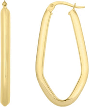 Load image into Gallery viewer, 10k Yellow Gold 38mm Geometric Oval Hoop Earrings
