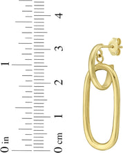 Load image into Gallery viewer, 14k Yellow Gold 31.8mm x 13.5mm Oval Linked Hoop Earrings
