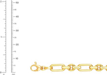Load image into Gallery viewer, 14k Yellow Gold Faceted and Polished Elongated Oval Paperclip Link Bracelet, 7.5 Inch
