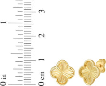 Load image into Gallery viewer, 14k Yellow Gold 10.5mm Radiating Clover Stud Earrings
