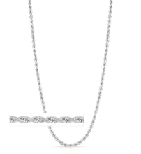 Load image into Gallery viewer, 14k Yellow Gold or White Gold 1.5mm Lite Spiral Rope Chain Necklace
