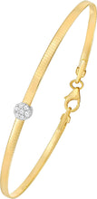 Load image into Gallery viewer, Italian .11cttw Diamond 14k Two-Tone Gold 2.4mm Omega Charm Bracelet, 7 Inch

