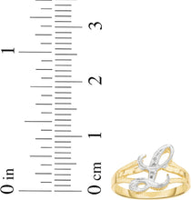 Load image into Gallery viewer, 10k Two-Tone Yellow Gold and White Gold 8.5mm Personalized A-Z Initial Cursive Letter Ring, Sizes 3 - 10
