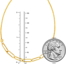 Load image into Gallery viewer, 14k Yellow Gold 3.2mm Paperclip Bolo Link Friendship Bracelet, Adjustable 9.25 Inch
